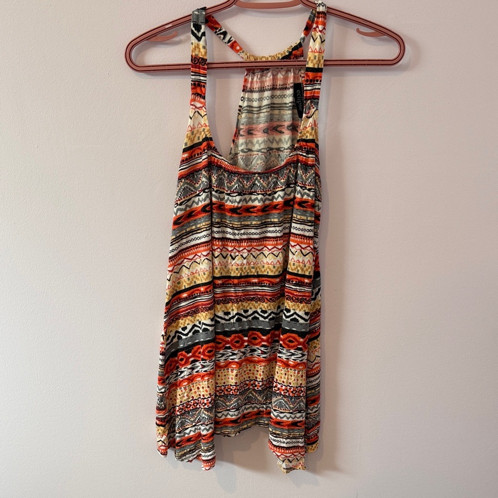 Tank Top Orange Flowy Boho style